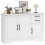 Homcom HOMCOM Sideboard with Soft-Close Doors, Modern Storage Cabinet White 8