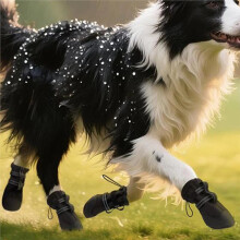 Hundeschuhe für Heißes Pflaster, 4-Teilig, Rutschfest, für Haustierbedarf, Hundepfoten, Wundheilungsstiefel zum Wandern, Spazierengehen, Outdoor, M