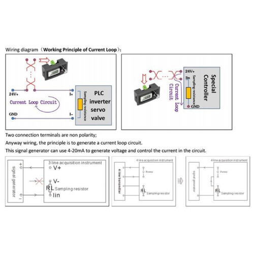 New 2-Wire 4-20MA Current Signal Generator Panel-Mounted Current Loop Generator 4 to 20MA Simulator High Precision 2