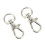 180Pcs Mousquetons Pivotants Porte-Cle Couleur D'Argent 3