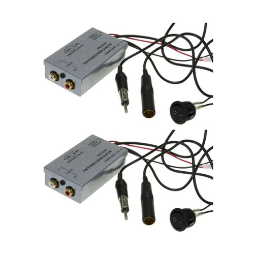 2X Universal Fm Modulator Stereo Mp3 Auto Antenne Kabel Auto Radio Cinch Aux Adapter