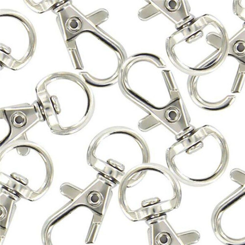 300Pcs Mousquetons Pivotants Porte-Cle Couleur D'Argent
