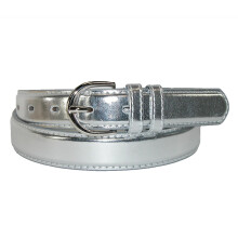 CTM Women's Metallic Leather Dress Belt 28.5 mm