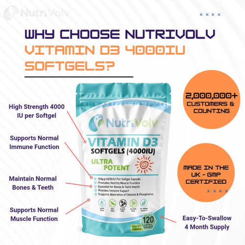NutriVolv Vitamin D3 4000IU Tablets 120 Pack 2