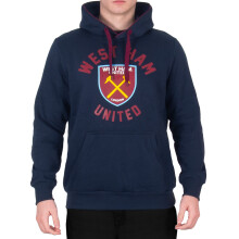 West Ham United FC Official Football Mens Fleece Graphic Hoody Navy Medium
