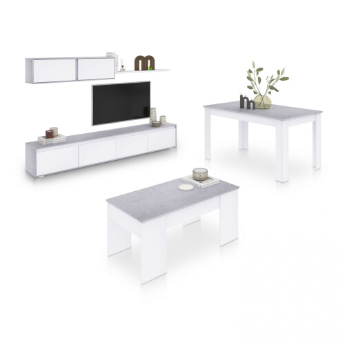 Pack salón con mesa de centro y mesa de comedor Arlet Max V2B