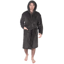 Liverpool FC Official Gift Mens Hooded Fleece Dressing Gown Robe Grey 3XL