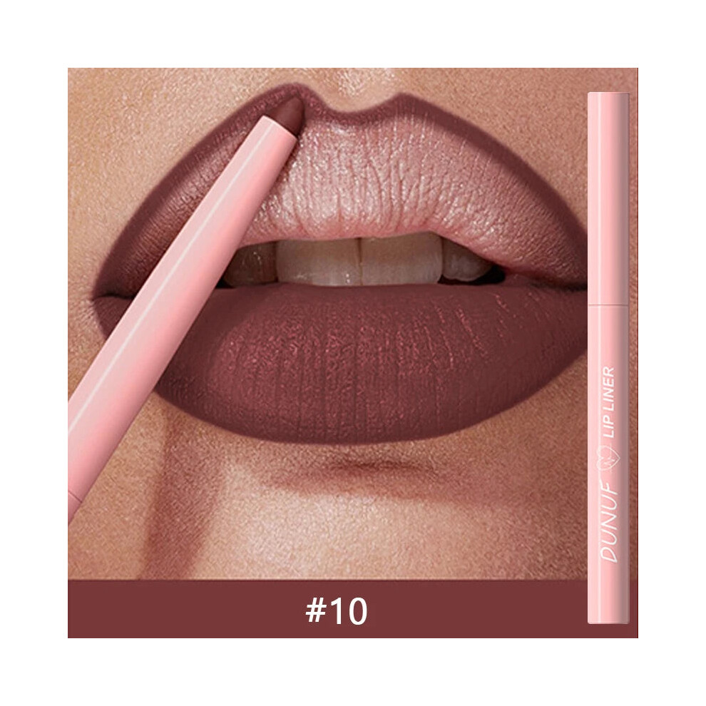 My Store (10, 0.25G) 12 Colors Matte Red Brown Lipliner Pencil Waterproof Non-Stick Cup Slim Lipstick Make Up Nude Pink Lip Liner Outline Lip Contour