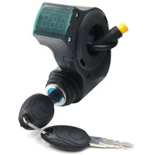 E-Bike Lgnition Lock Key Thumb Throttle Voltmeter Digital Voltage Display 3Pin for M4 M365 Universal