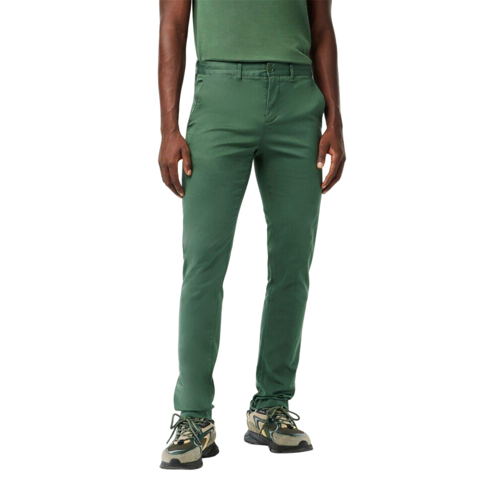 Lacoste (50R, Sequoia Green) Mens Organic Cotton Slim Chinos