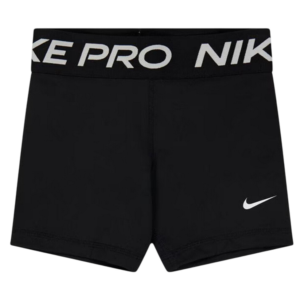 Nike (9-10 Years, Black/White) Girls Dri-Fit Compression Shorts