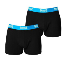 (L, Black/Bright Blue) Lonsdale Mens Boxer Shorts (Pack of 2)