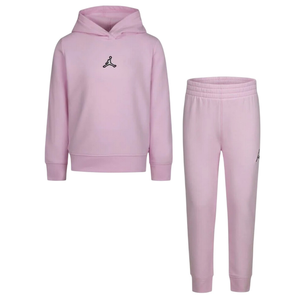 Nike (5-6 Years, Pink/Black) Childrens/Kids Air Jordan Jump Hoodie And Joggers Set