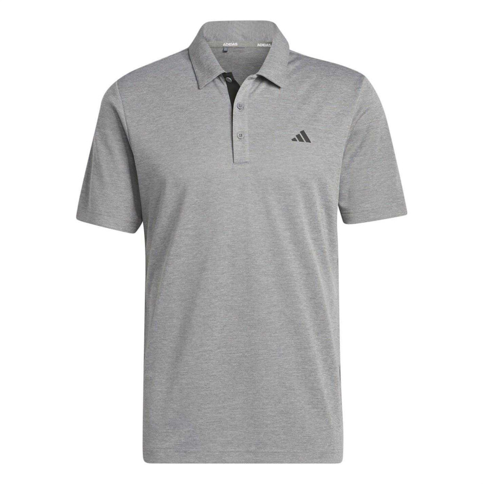 Adidas (M, Grey) Mens Heather Golf Polo Shirt