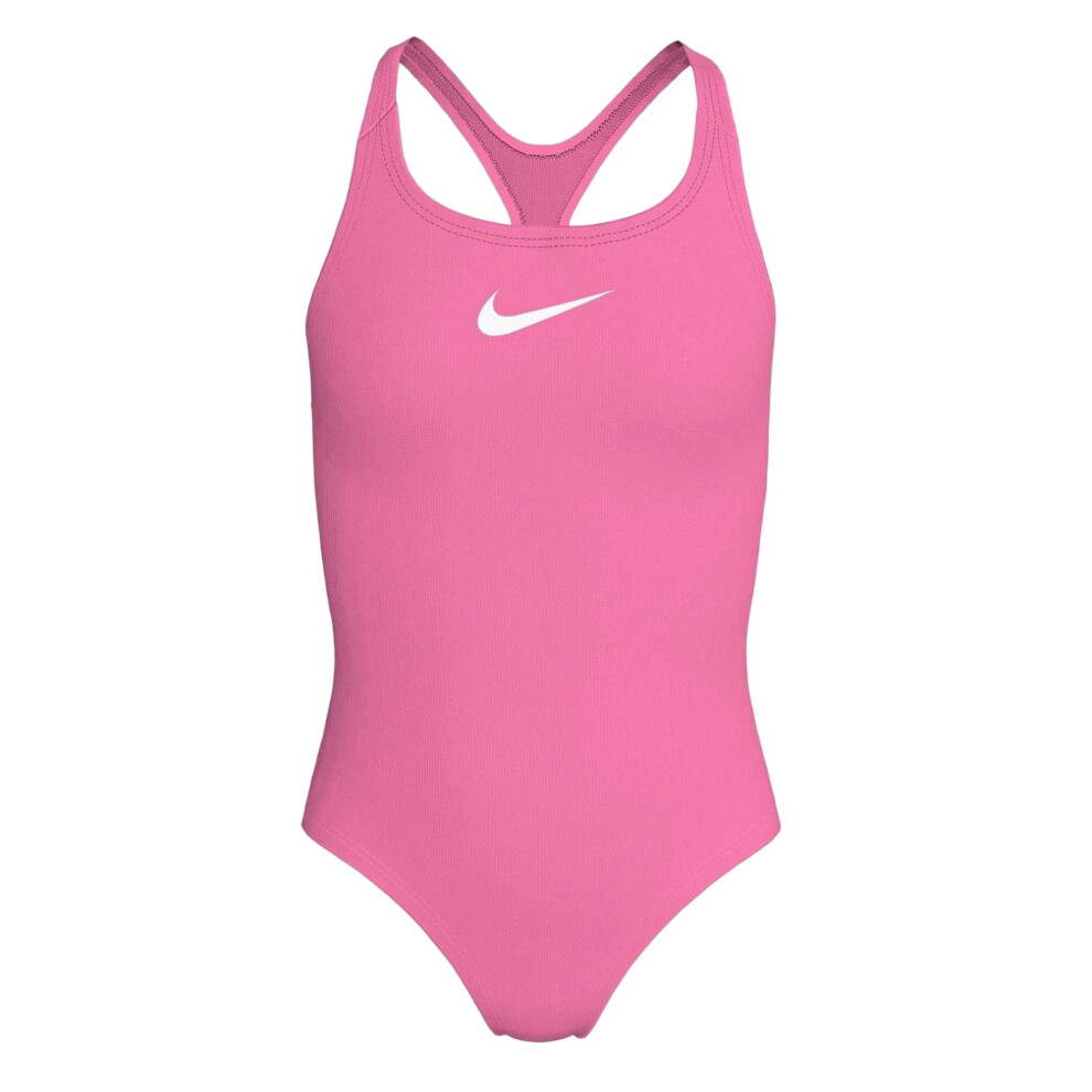 Nike (7-8 Years, Pink Glow) Girls Essential Racerback One Piece Swimsuit