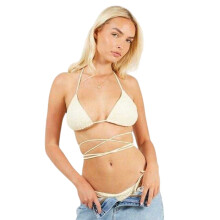 (8 UK, Yellow) Brave Soul Womens/Ladies Crochet Bikini Top