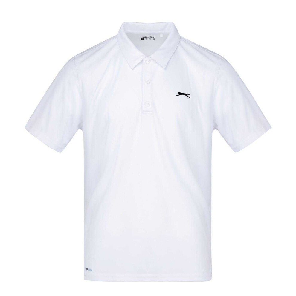 Slazenger (L, White) Mens Court Polo Shirt