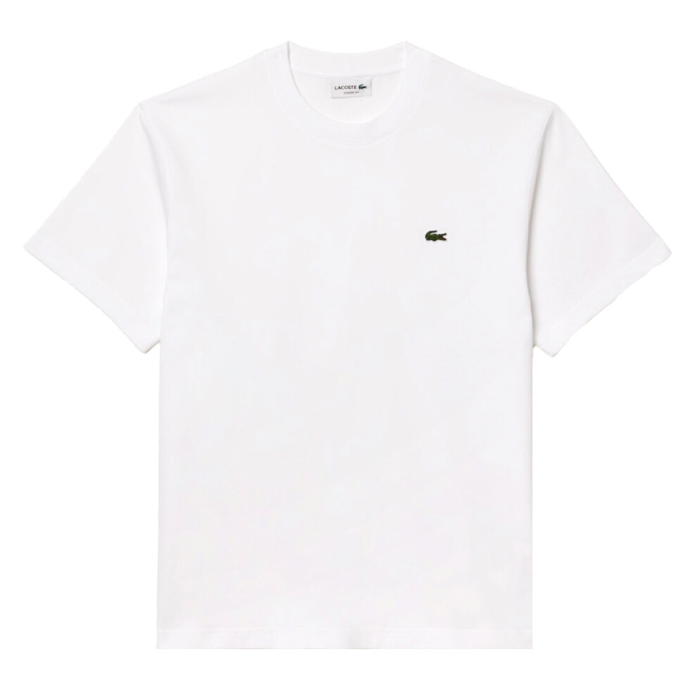 Lacoste (L, White) Mens Embroidered Logo T-Shirt