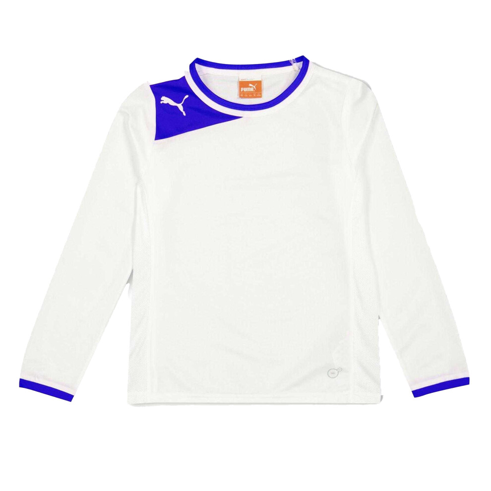 Puma (9-10 Years, White/Blue) Childrens/Kids Power Cat Jersey