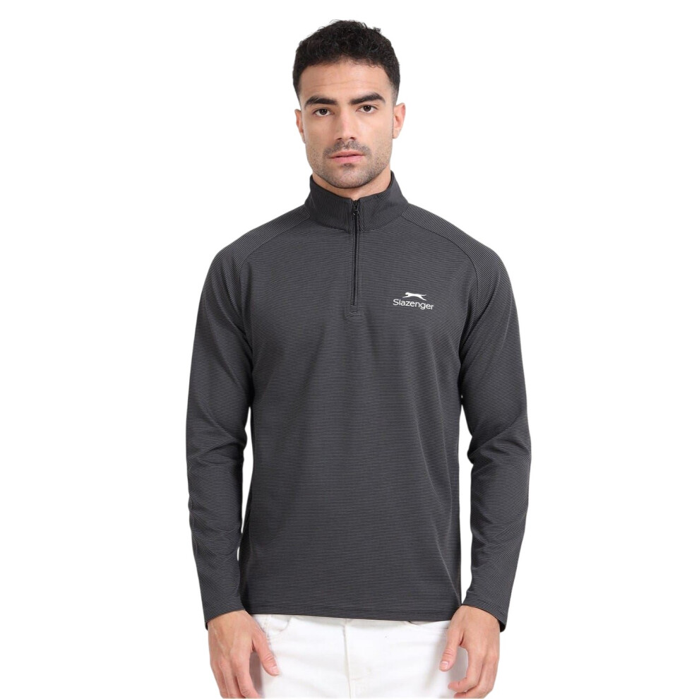 Slazenger (M, Grey) Mens Quarter Zip Sweatshirt