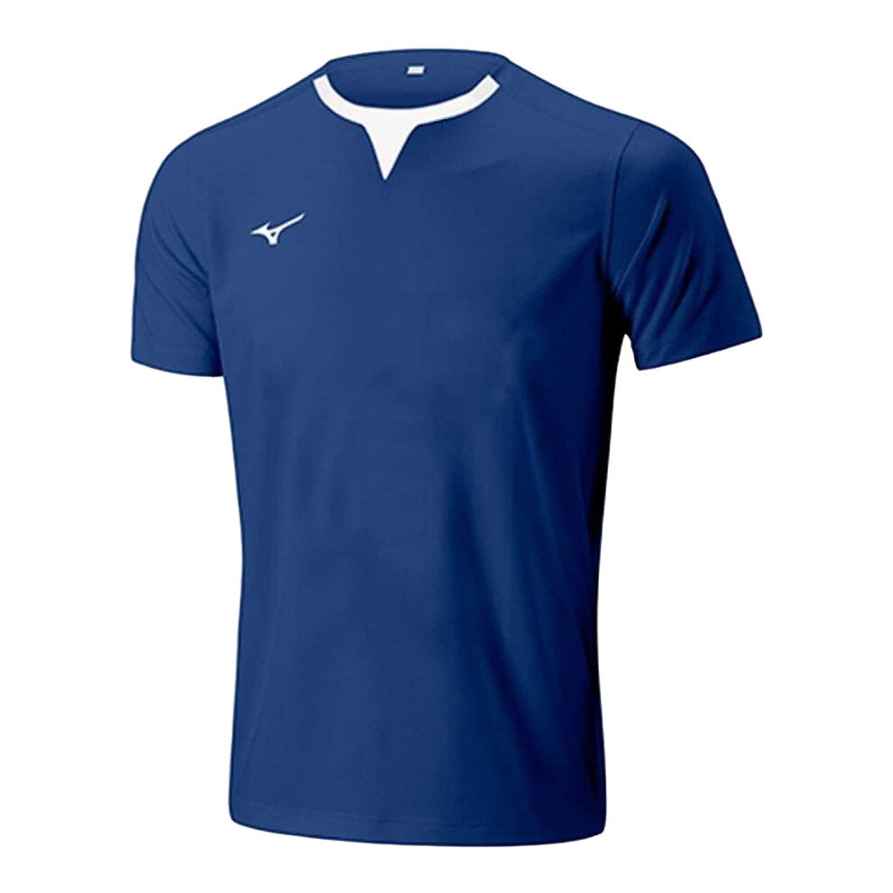 Mizuno (L, Navy) Mens Authentic Logo Training Rugby Shirt