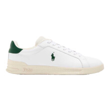 (6 UK, White/Green) Ralph Lauren Mens Heritage Leather Trainers