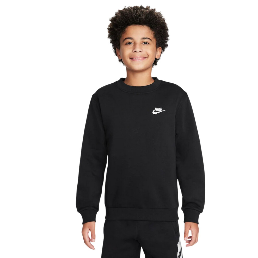 Nike (13 Years, Black) Childrens/Kids Club Embroidered Logo Sport Sweatshirt