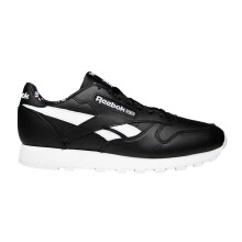 (7.5 UK, Black/White) Reebok Mens Classic Leather Trainers