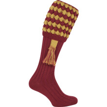 JACK PYKE Pair of Pebble Shooting Socks with Garters Burgundy 8 - 11 UK