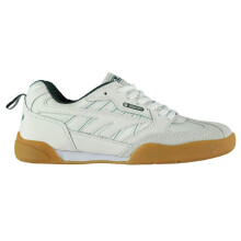 (13 UK, White/Green) Hi-Tec Mens Suede Squash Shoes