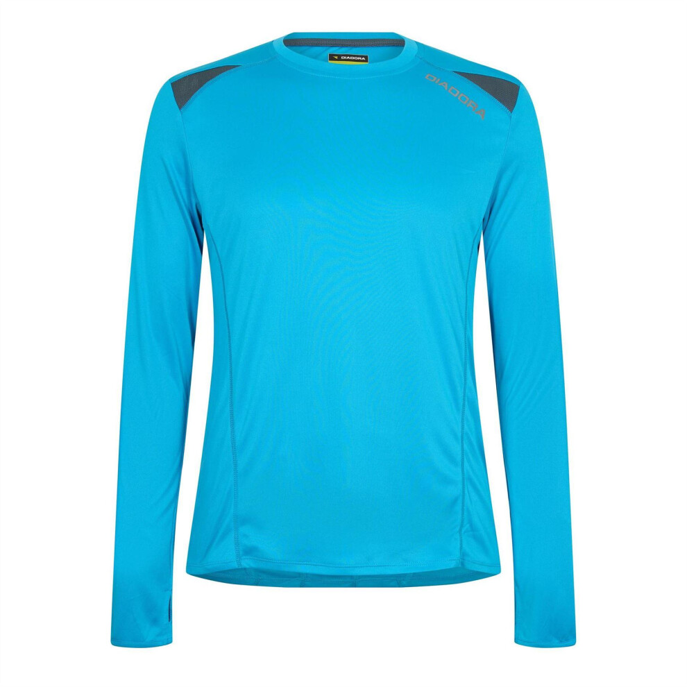 Diadora (Xs, Blue) Mens Performance Long-Sleeved T-Shirt