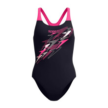 (10 UK, Anthracite/Pink) Speedo Womens/Ladies Medalist Logo One Piece Swimsuit