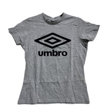 (10 UK, Grey Marl) Umbro Womens/Ladies 90s Logo Crew Neck Regular T-Shirt