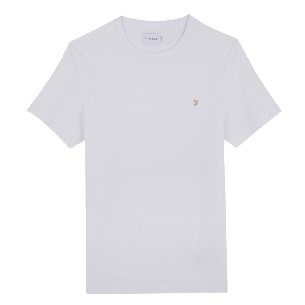 Farah (Xs, White) Mens Logo Regular T-Shirt