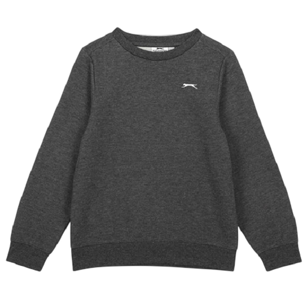 Slazenger (7-8 Years, Charcoal Marl) Boys Logo Fleece Sweatshirt