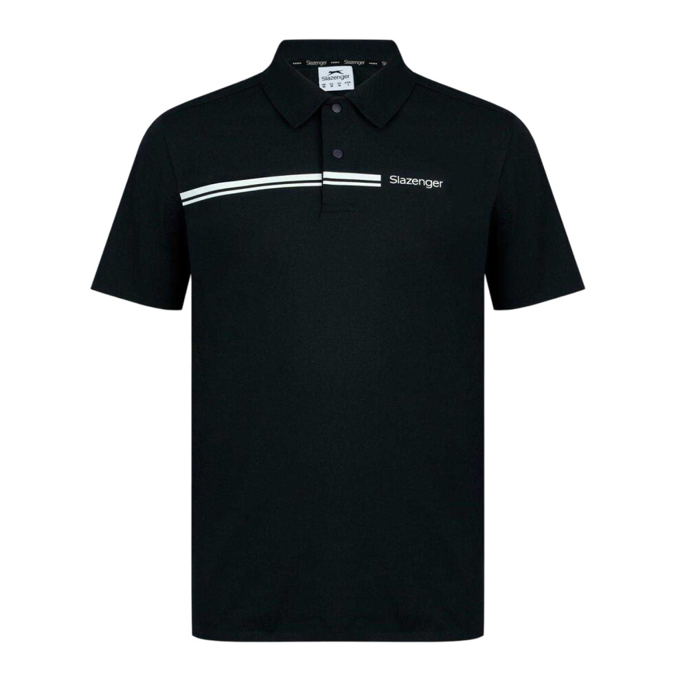 Slazenger (Xxl, Black) Mens Polyester Golf Polo Shirt