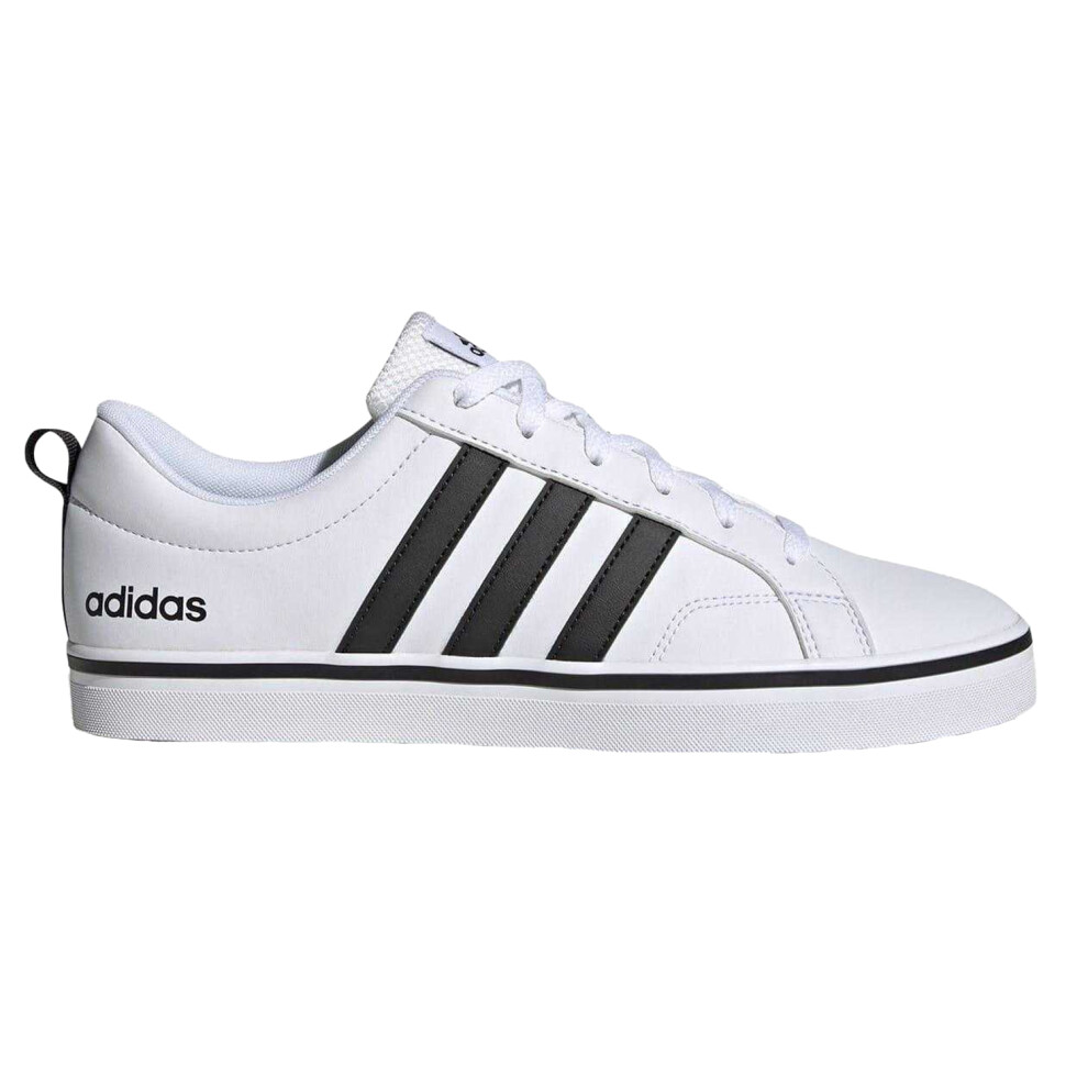 Adidas (9.5 Uk, White/Black) Mens Vs Pace 2.0 3 Stripes Trainers