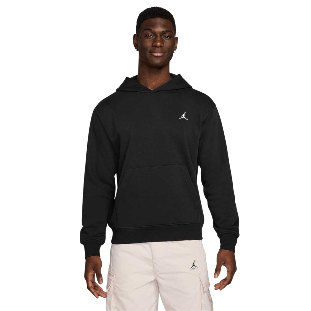 Nike (L, Black/White) Mens Air Jordan Essential Fleece Pullover Hoodie