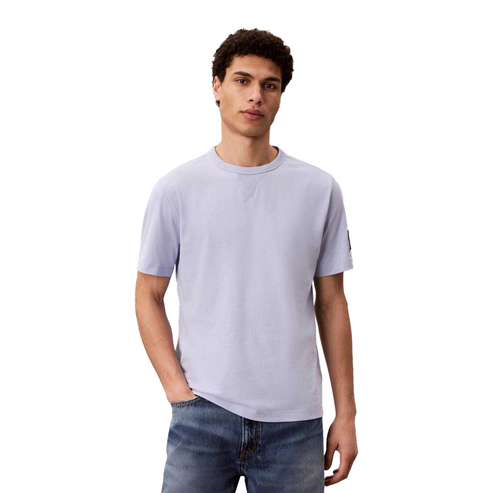 Calvin Klein (Xl, Blue Jean) Mens Badge Crew Neck Regular T-Shirt