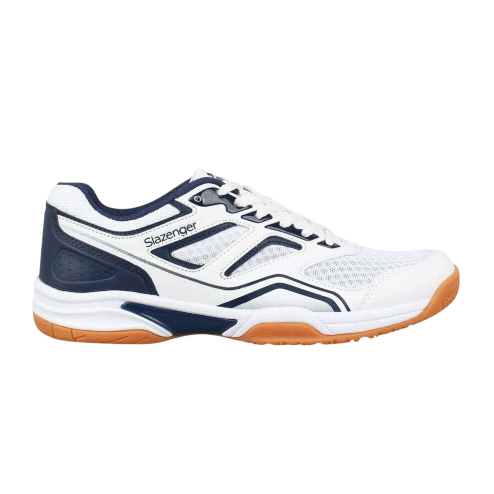 Slazenger (9.5 Uk, White/Black) Mens Mesh Indoor Court Trainers