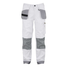 (M, White/Grey) Dunlop Mens Work Trousers