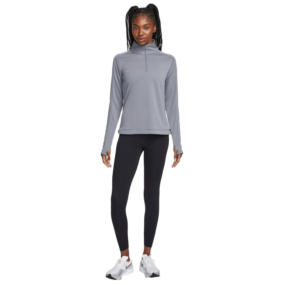 Nike (18 Uk, Smoke Grey) Womens/Ladies Swoosh Long-Sleeved Running Top