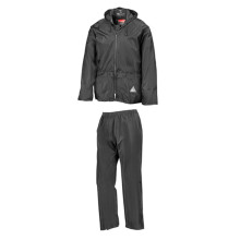(S, Black) Result Mens Waterproof Jacket and Trousers Set