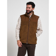 JACK PYKE Men's Camel Sherpa Fleece Sleeveless Gilet Small
