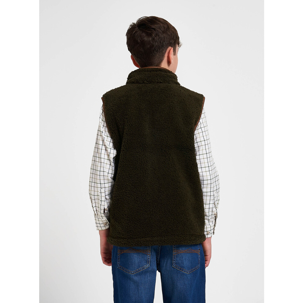 Jack Pyke Junior Sherpa Fleece Gilet Dark Olive Xxs