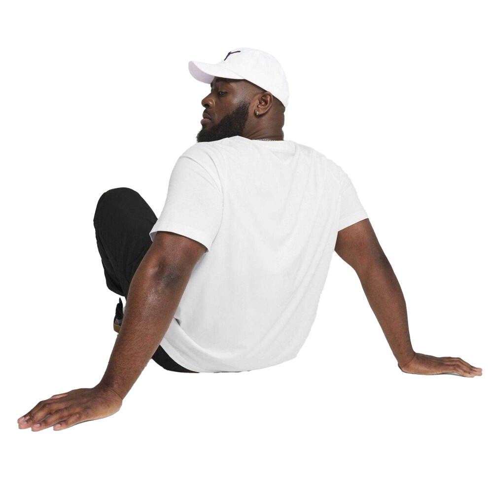Puma (M, White) Mens Small Logo Regular T-Shirt