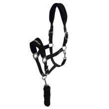 (Cob, Black) Whitaker Club Horse Headcollar and Leadrope