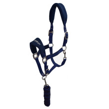 (Cob, Navy) Whitaker Club Horse Headcollar and Leadrope