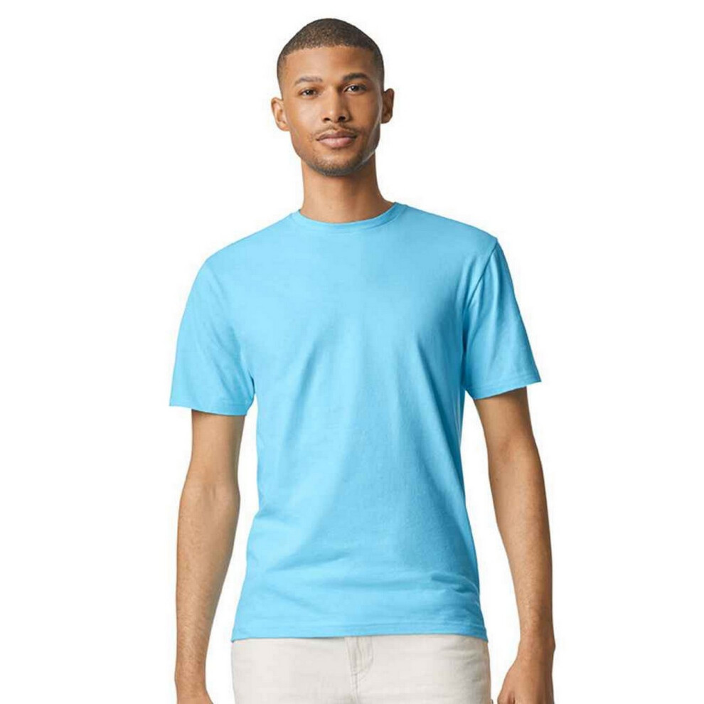 Gildan (M, Sky Blue) Mens Softstyle Ringspun T-Shirt