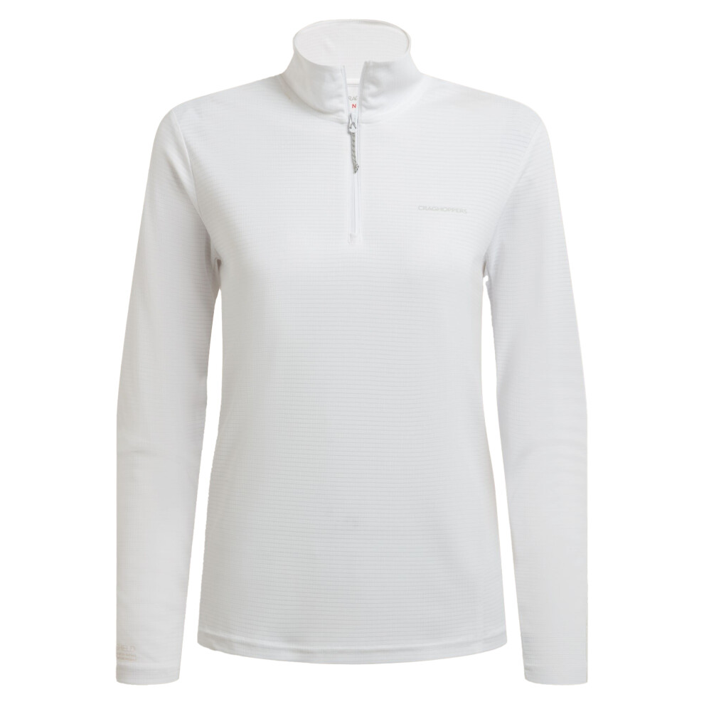 Craghoppers Women's White Nosilife Half Zip Top - 20 Uk - 100% Recycled Polyester - Image 2